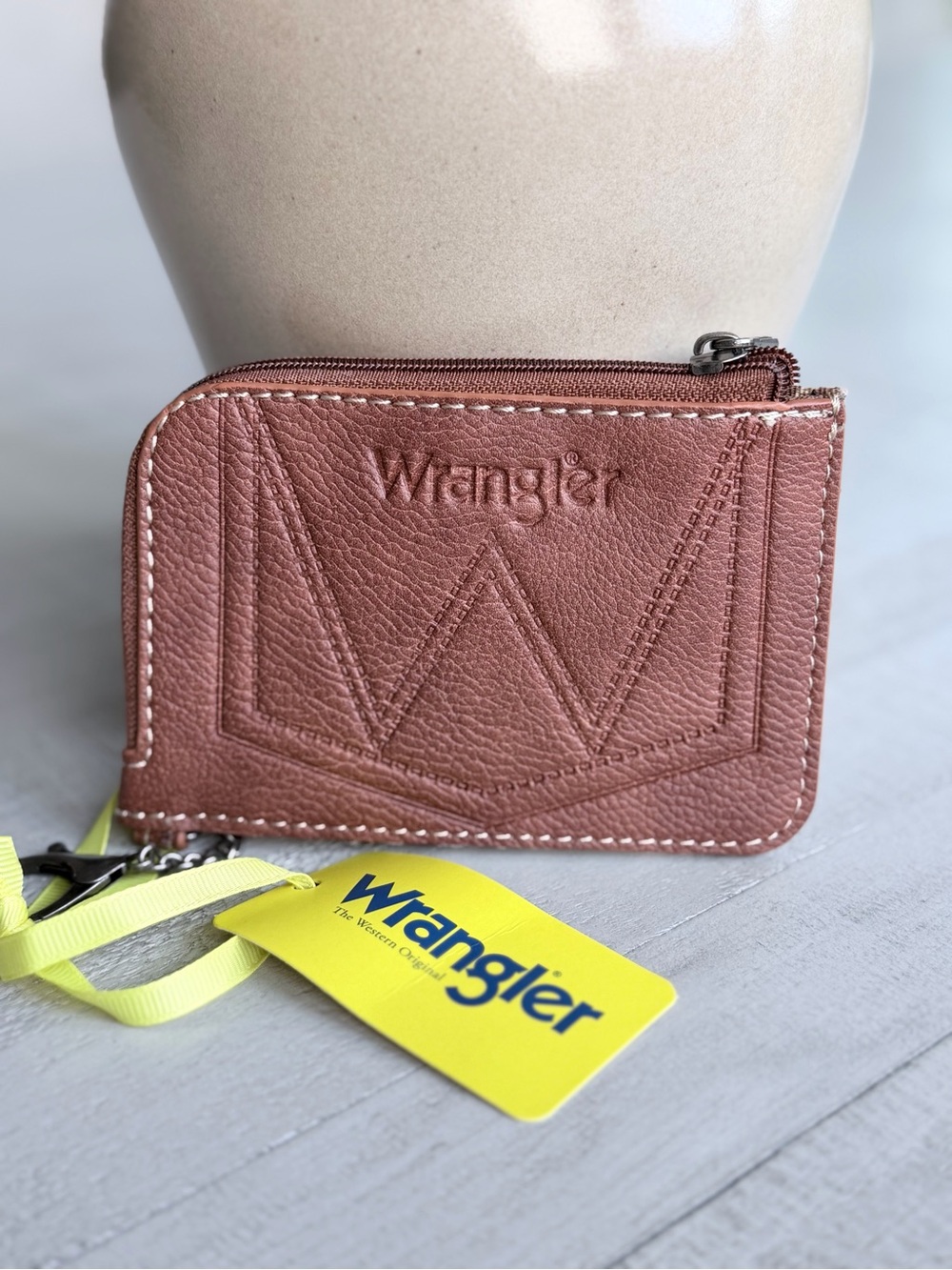 Wrangler Card Holder Wallet Keychain Coin Purse NWT Black and Gray - Picture 3 of 4